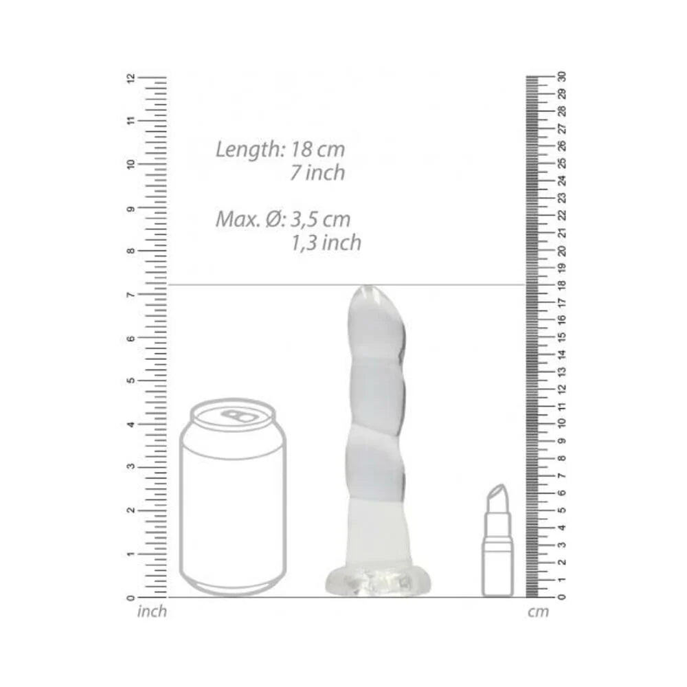 Realrock Non Realistic Dildo W Suction Cup 7in Transparent