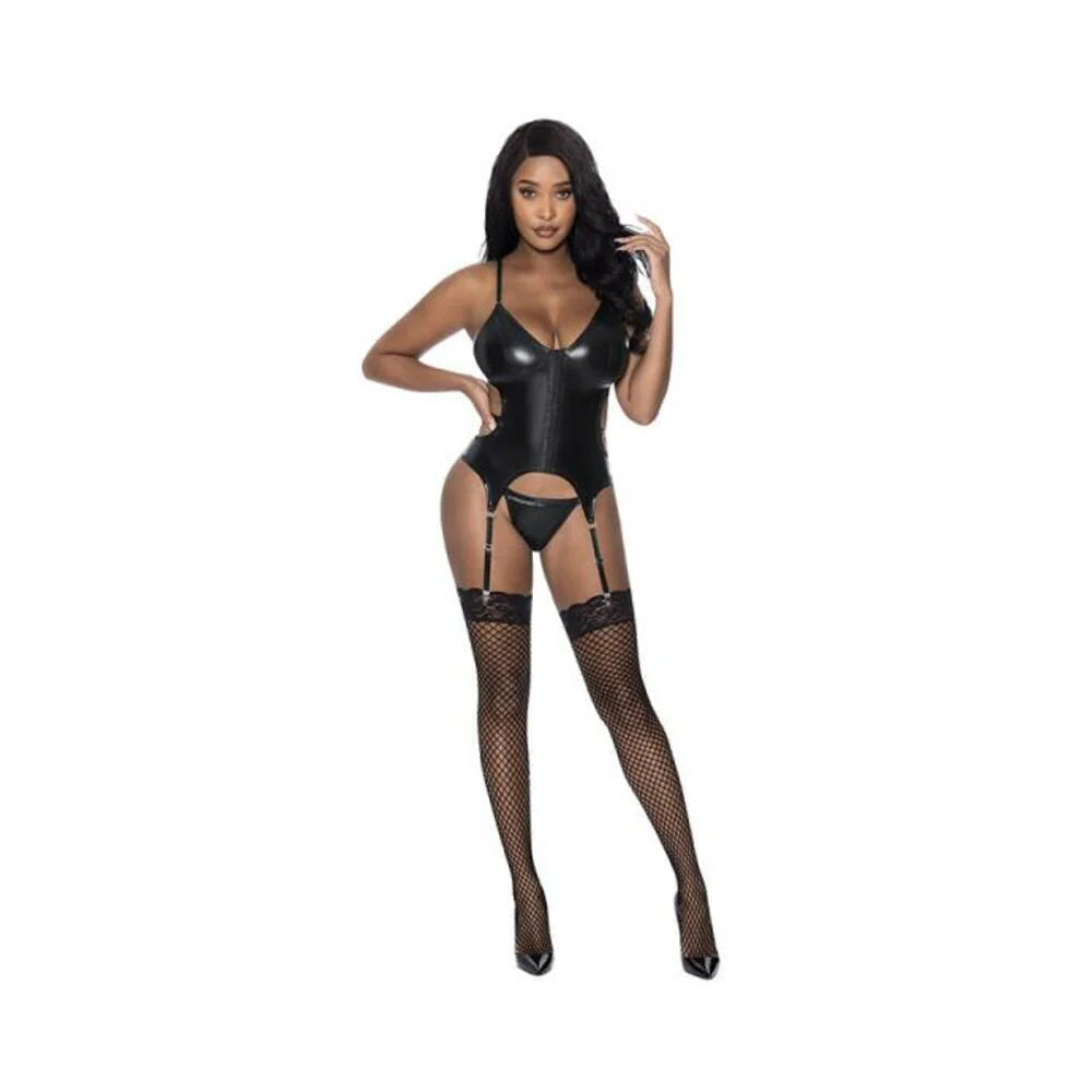 Magic Silk Hard Candy Basque & Cheeky Panty Black L/xl