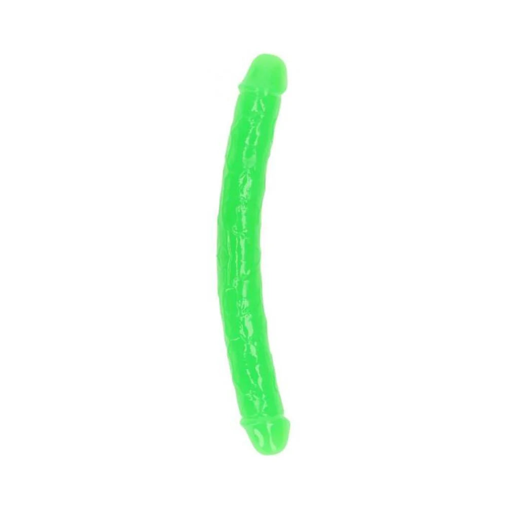 Realrock Glow In The Dark Double Dong 12 In. Dual-ended Dildo Neon Green
