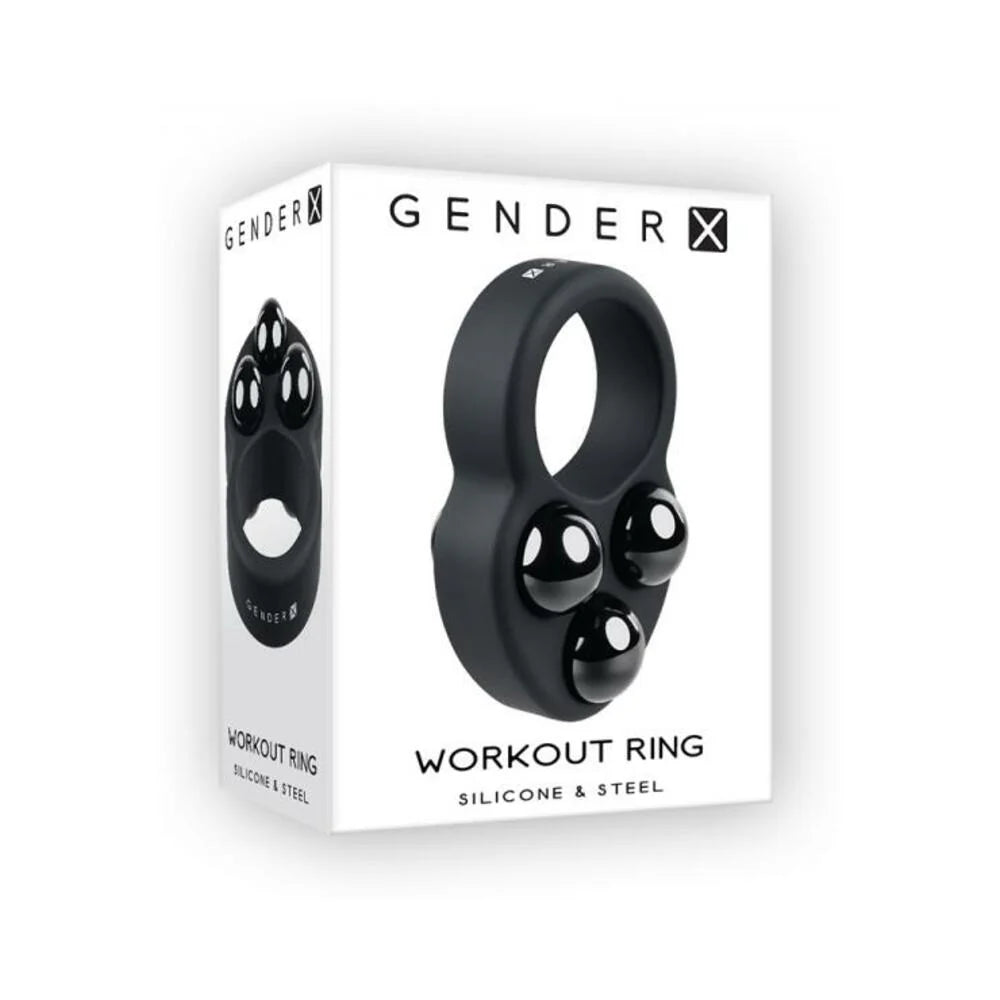 Gender X Workout Ring Weighted Silicone Training Cockring Black