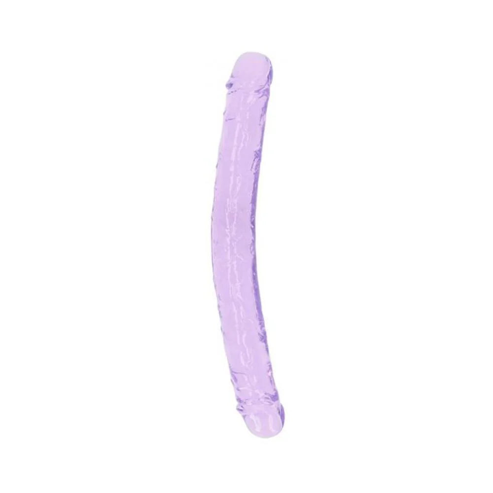 Realrock Crystal Clear Double Dong 13 In. Dual-ended Dildo Purple