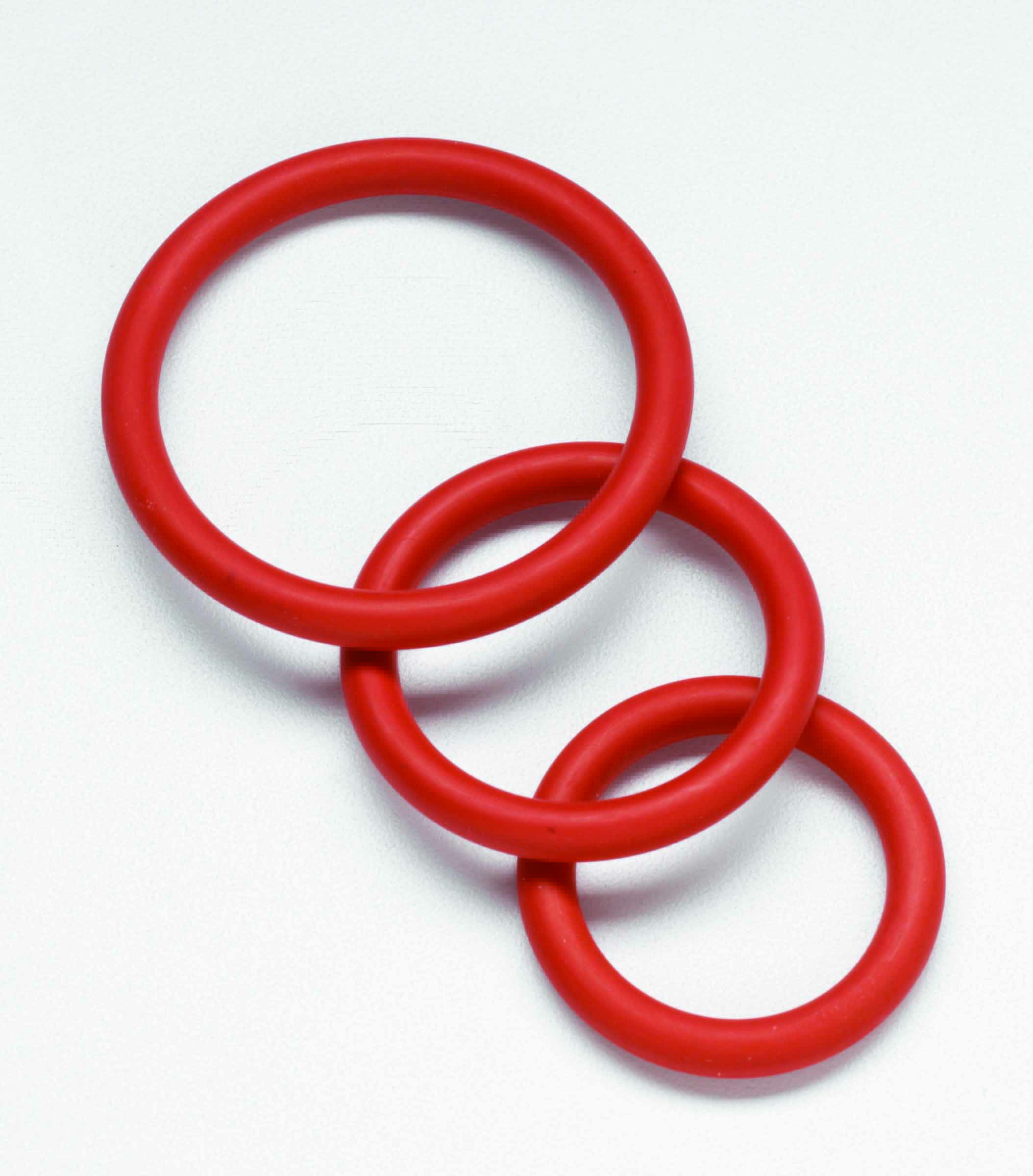Spartacus Nitrile Cock Ring Set - Red Pack of 3