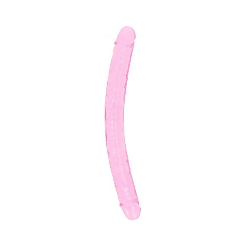Realrock Crystal Clear Double Dong 13 In. Dual-ended Dildo Pink