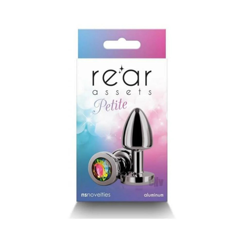 Rear Assets Petite Metal Anal Plug Gunmetal/rainbow