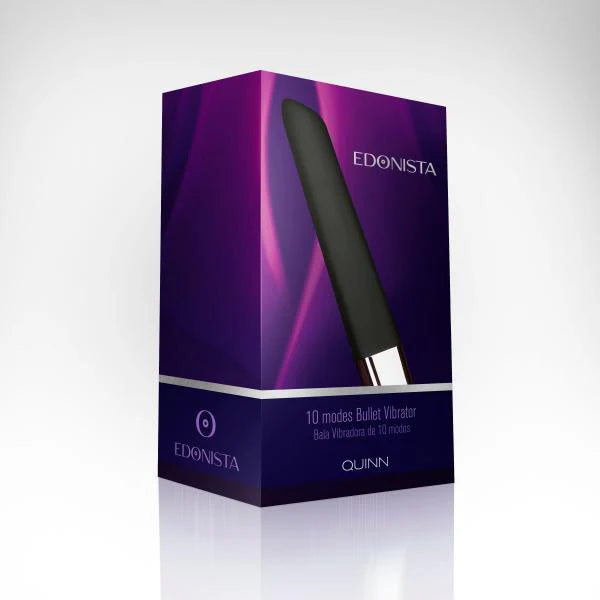 Edonista Quinn Silicone Bullet Vibrator Black 10 Modes