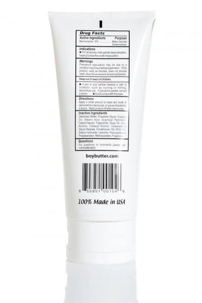 Boy Butter Desensitizing Comfort Cream - 6 Oz Lube Tube