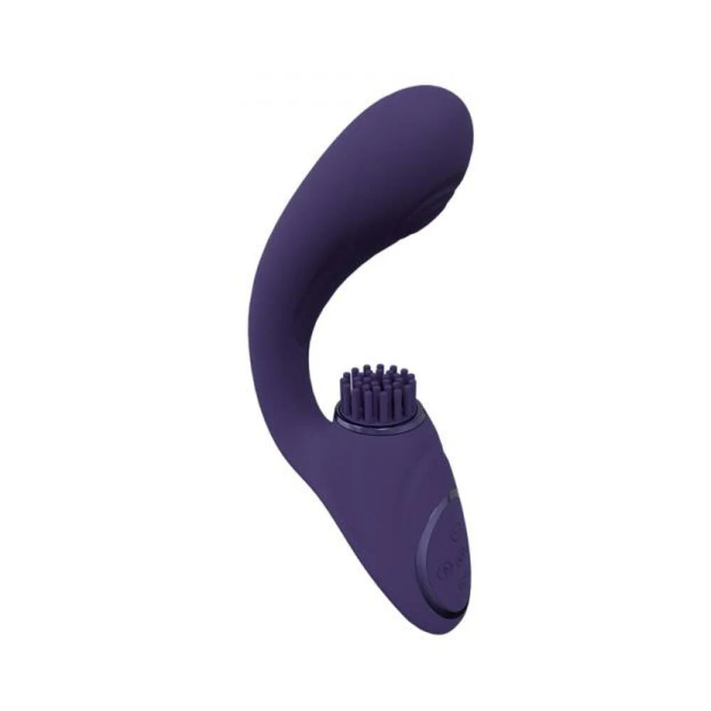 Vive Gen Rechargeable Triple Motor G-spot Vibrator With Pulse Wave And Vibrating Bristles Purple