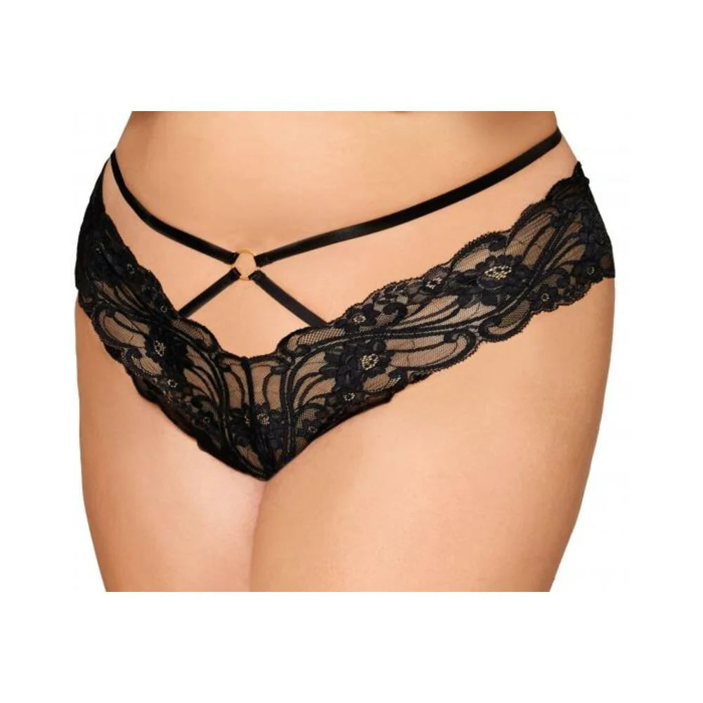 Cheeky Open Crotch Thong W/ Chains 1x/2x