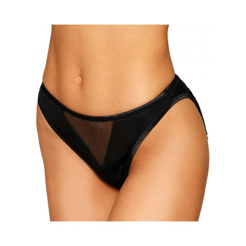 Heart Back Panty W/ Fringe Black X-large