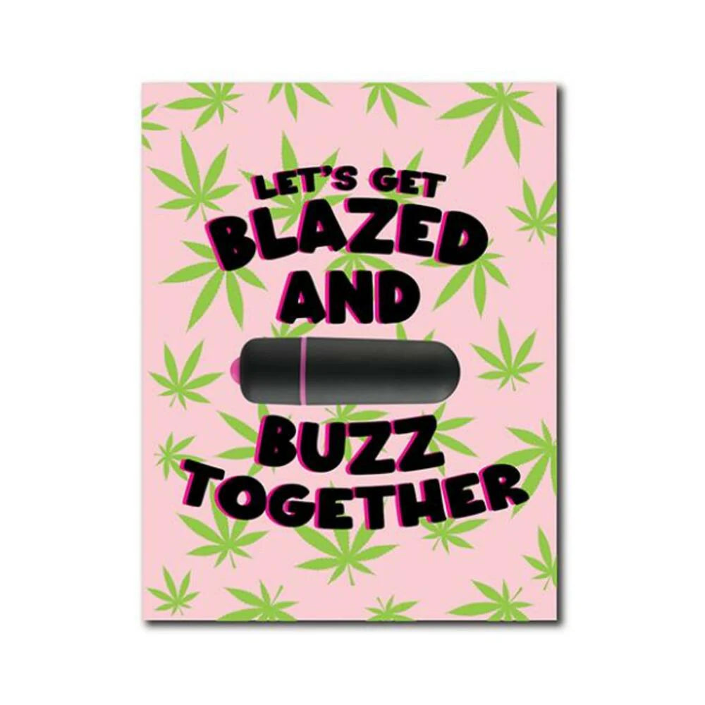 420 Foreplay Blazed Greeting Card W/rock Candy Vibrator & Fresh Vibes Towelettes