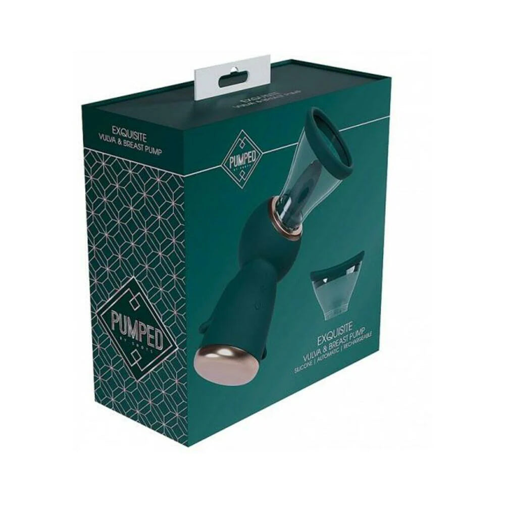 Pumped Exquisite Automatic Rechargeable Vulva & Breast Pump Forest Green