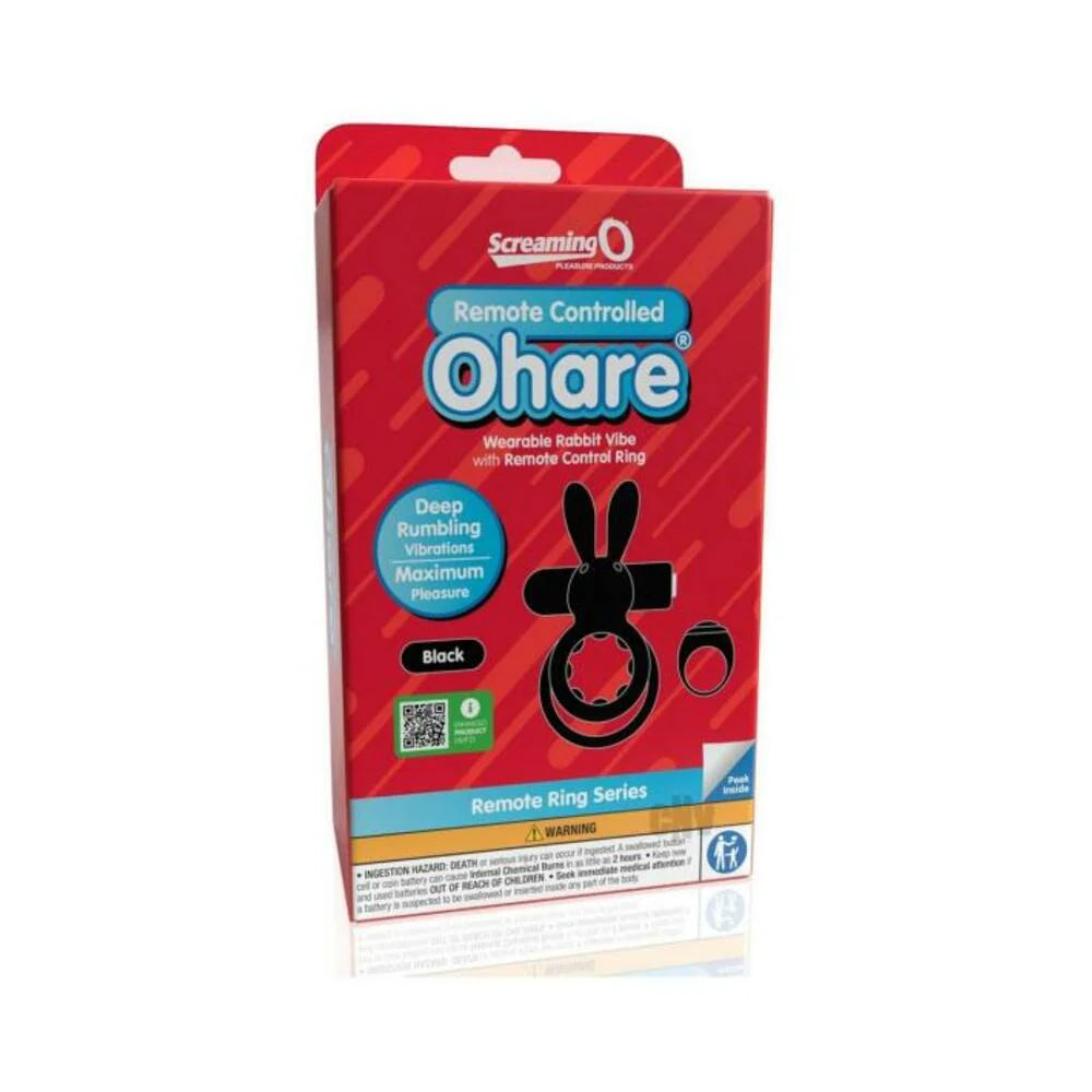 Screaming O Ohare Remote Controlled Vibrating Ring - Black