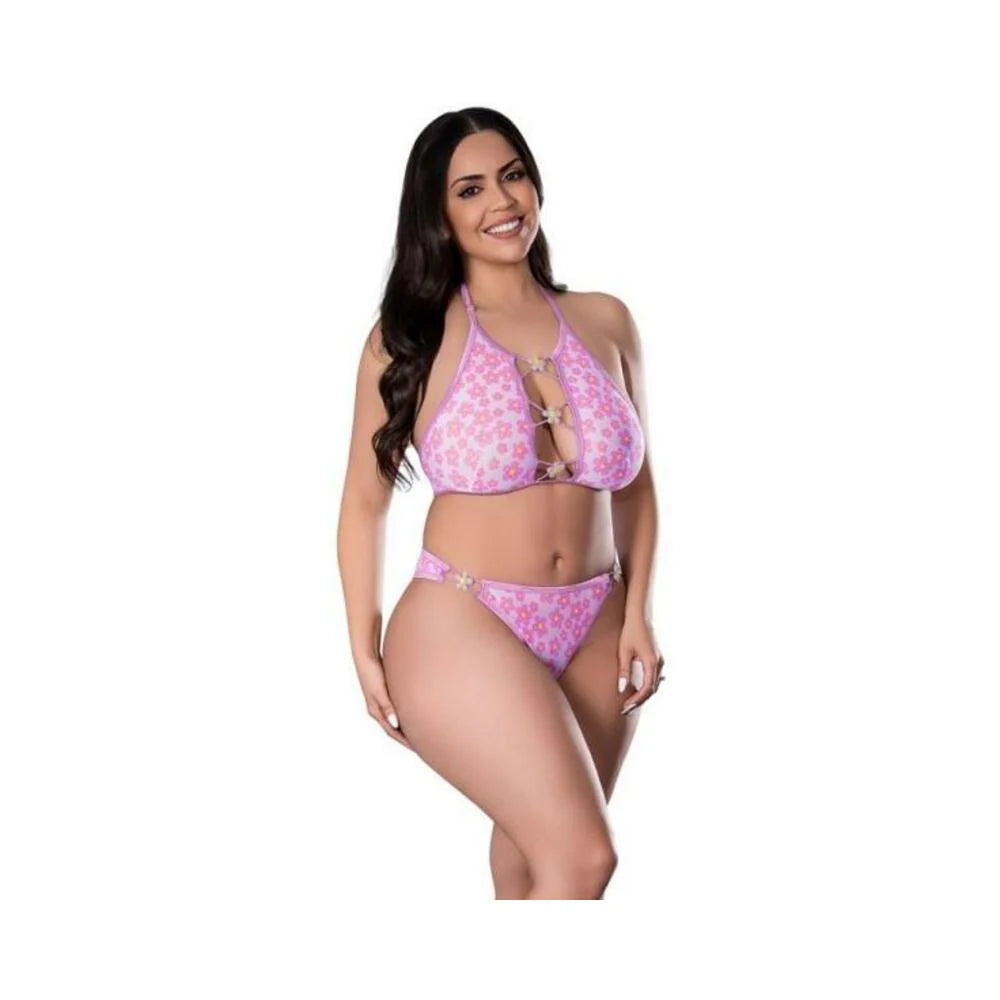Daisy Halter Bra & Panty Set Daisy 2xl