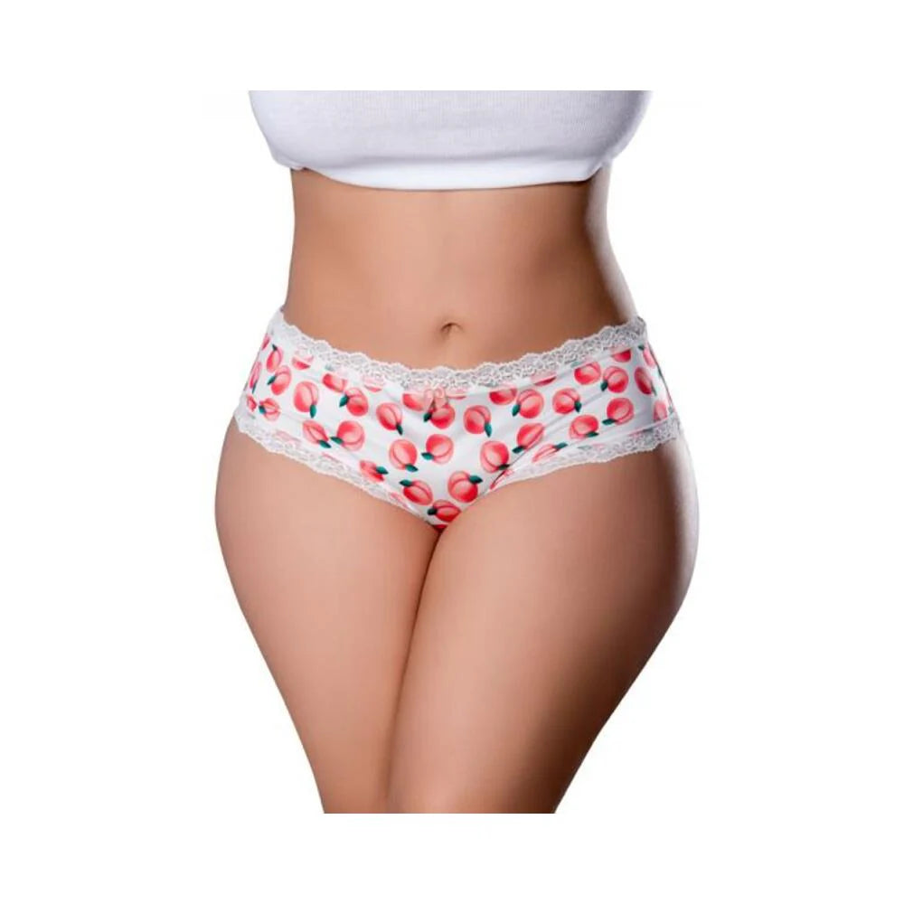 Magic Silk Sweet Treats Boy Short With Lube Peach Queen Size