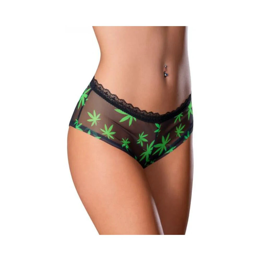 Magic Silk Hazy Dayz Boy Short Pot Leaf S/m