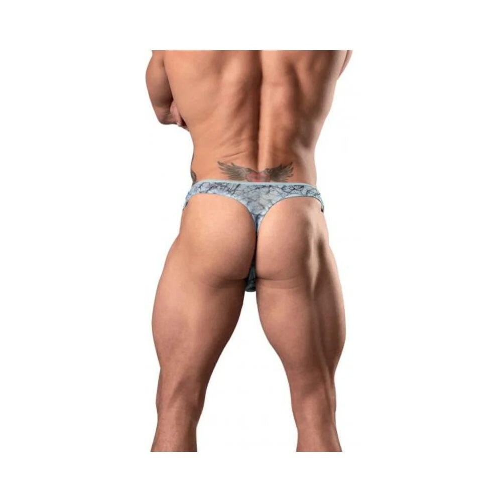 Marble Mesh Mini Thong Light Blue L/xl