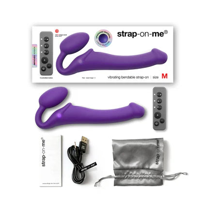 Strap On Me Vibrating Bendable M Strapless Strap On - Purple