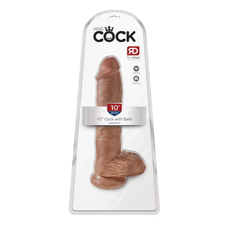 King Cock 10 Cock w/Balls - Tan