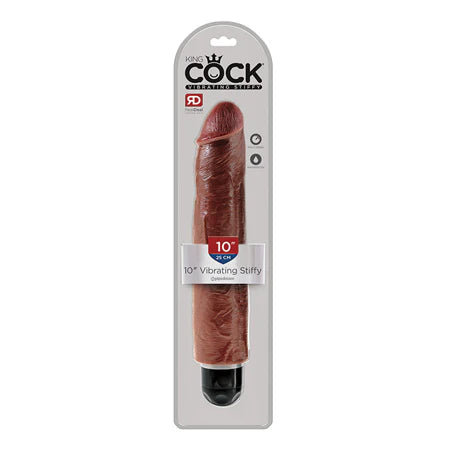 King Cock 10 Vibrating Stiffy - Brown