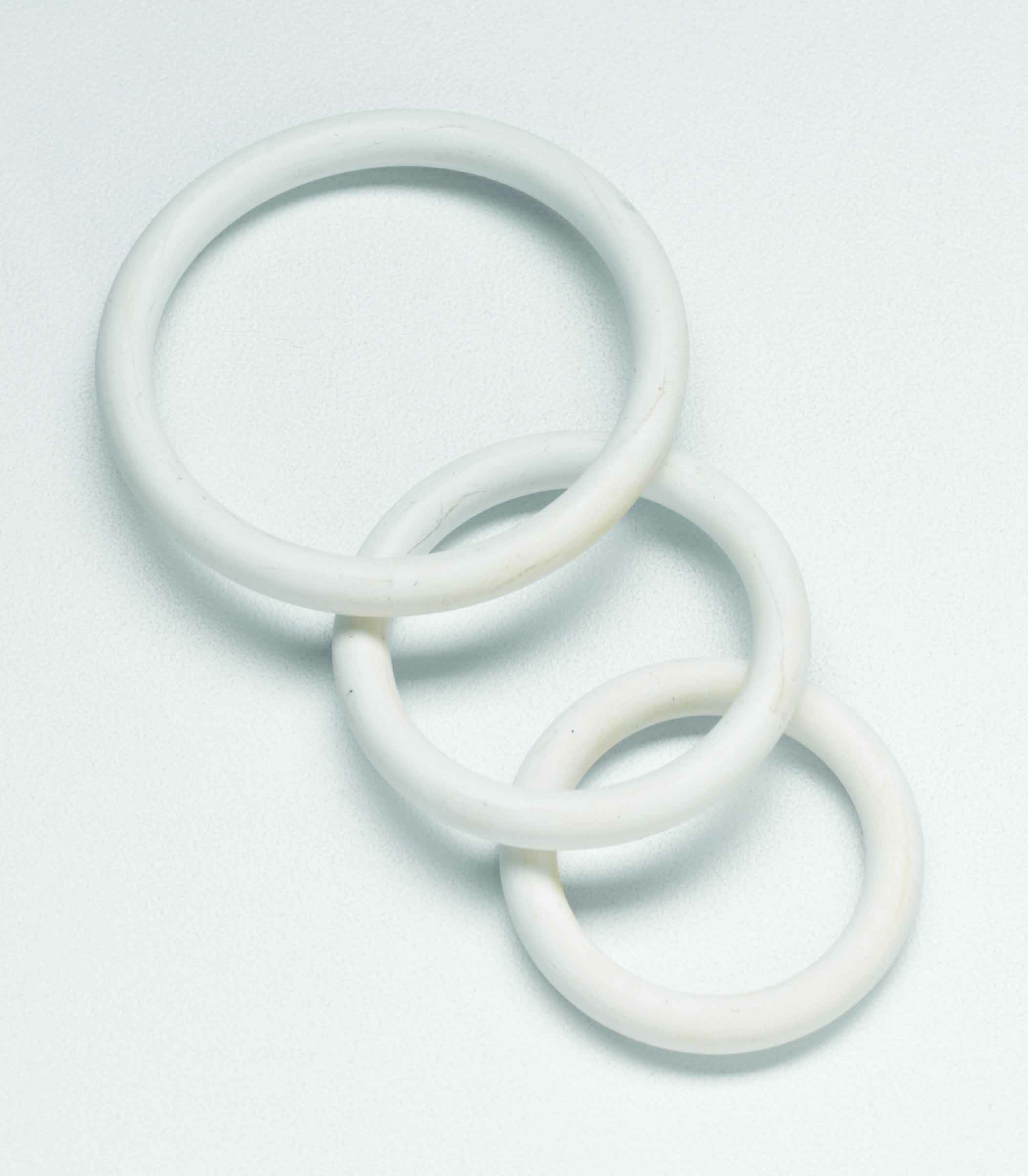 Spartacus Nitrile Cock Ring Set - White Pack of 3