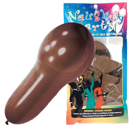 Naughty Party 22 Penis Balloons - Brown Pack of 8