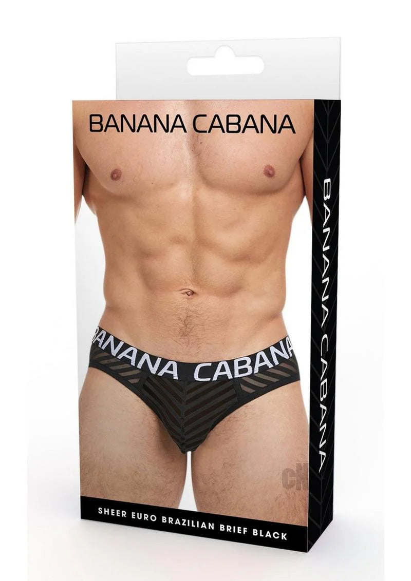 Banana Cabana Sheer Bikini Sm/md Black
