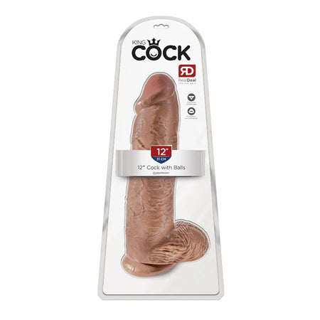 King Cock 12 Inch Cock W/Balls Tan