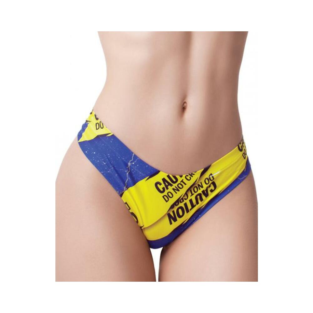 =mememe Urban Geeks Caution Printed Thong Md