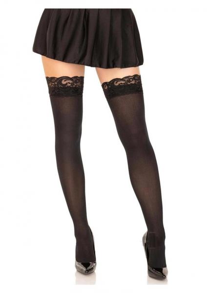Nylon Stocking Lace Top O/S Black