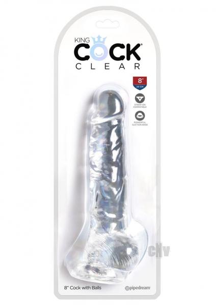 King Cock Clear 8in Cock with Balls