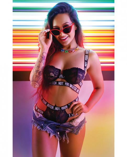 Vibes Not Your Bitch Bra/panty Black L/xl