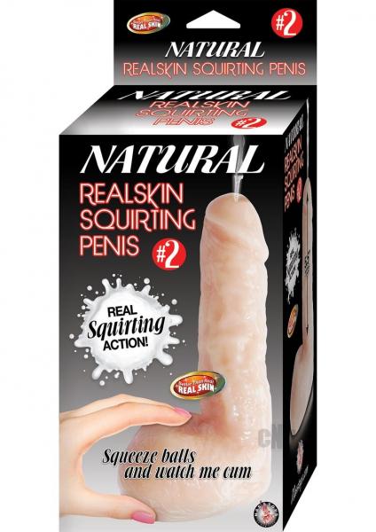 Natural Realskin Squirting Penis 2 7 inches Dildo Beige