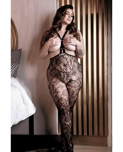 Sheer In Suspense Lace Stockings Black Queen