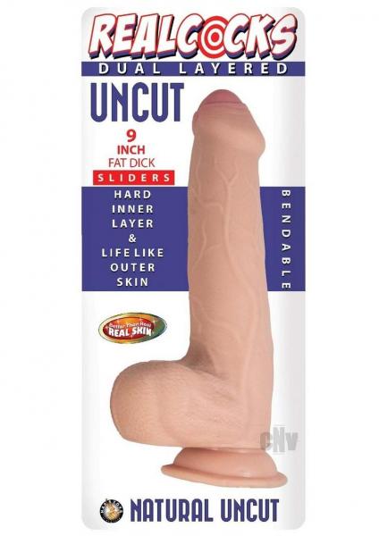 Realcocks Dual Layered Uncut Slider Fat Dick 9 In. Light