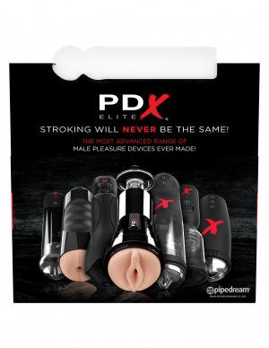 Pdx Elite Vibrating Pussy Mouth Ass Stroker Display Of 12