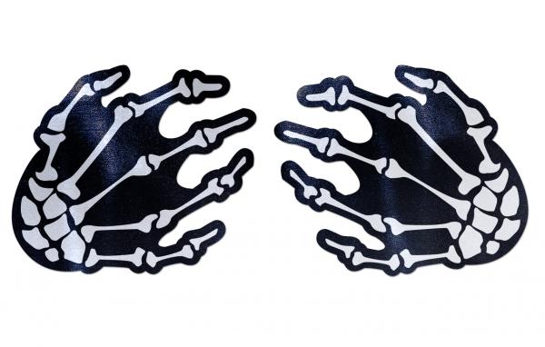 Pastease Skeleton Hands White Pasties