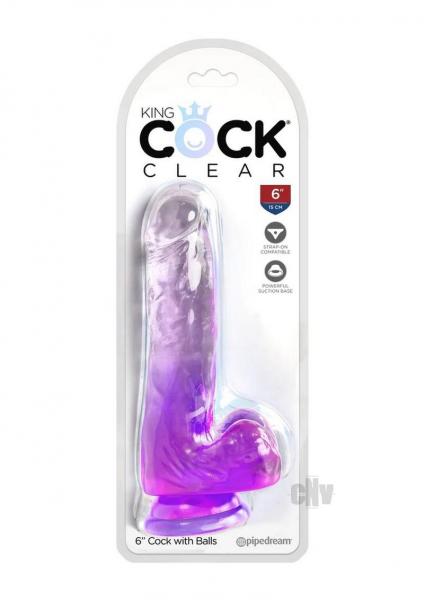 Kc 6 Cock Clear W/balls Purple