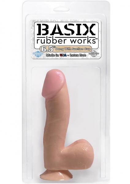 Basix Rubber Works 6.5 Dong w/Suction Cup - Flesh