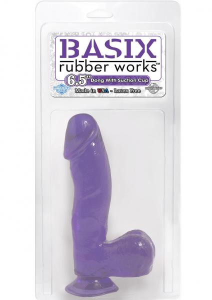 Basix Rubber Works 6.5 Dong w/Suction Cup - Purple