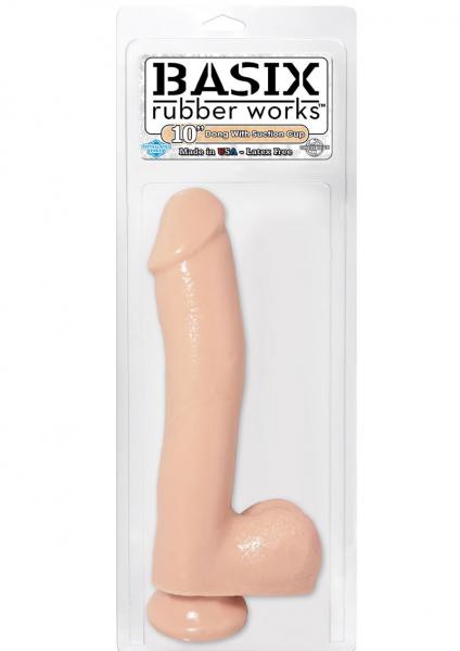 Basix Rubber Works 10 Dong w/Suction Cup - Flesh