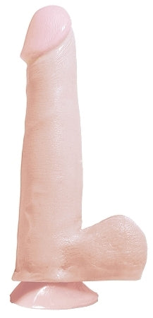 Basix Rubber Works 7.5 Inch Dong With Suction Cup  - Flesh