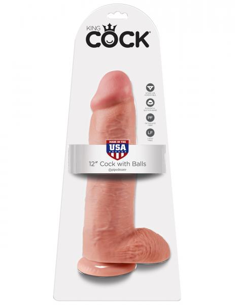 King Cock 12 Inch Cock With Balls - Flesh