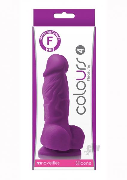 Colours Pleasures 4 Dong w/Balls & Suction Cup - Purple