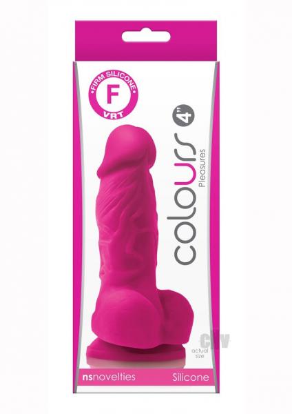 Colours Pleasures 4 Dong w/Balls & Suction Cup - Pink