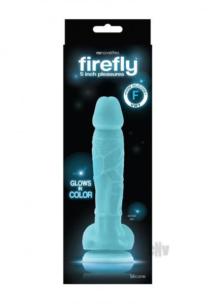 Firefly 5 Silicone Glowing Dildo - Blue