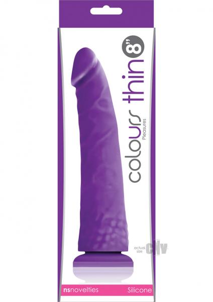 Colours Pleasures Thin 8 Dildo - Purple