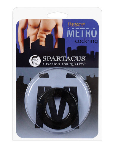 Spartacus Elastomer Cock Ring - Metro Black