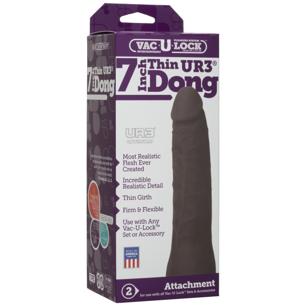 Vac-U- Lock 7-Inch Ur3 Thin Dong - Black