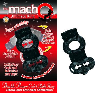 Macho 2X Power Cock/Ball Ring (Black)