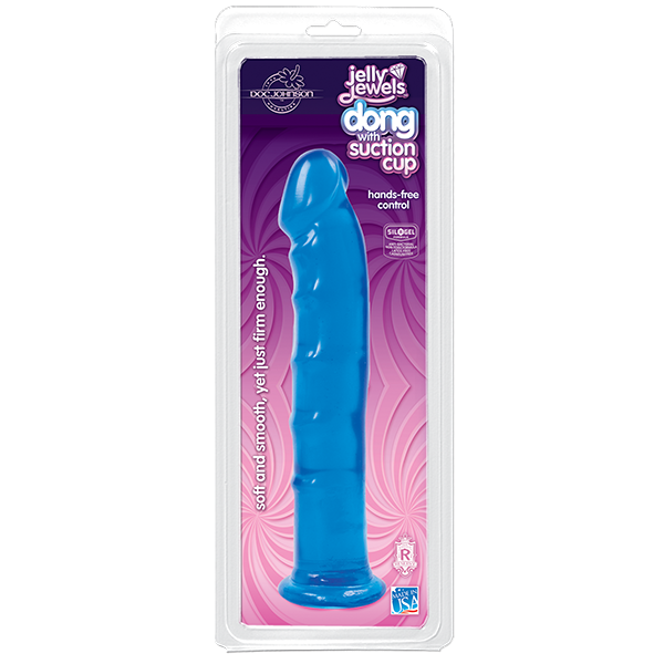 Jelly Jewel Dong With Suction Cup - Sapphire